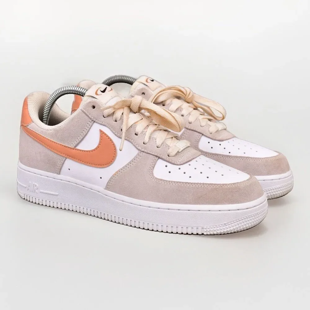 Nike Air Force 1 '07 Sneakers Tennis Shoes Women’s 9.5 White Beige Tan Suede